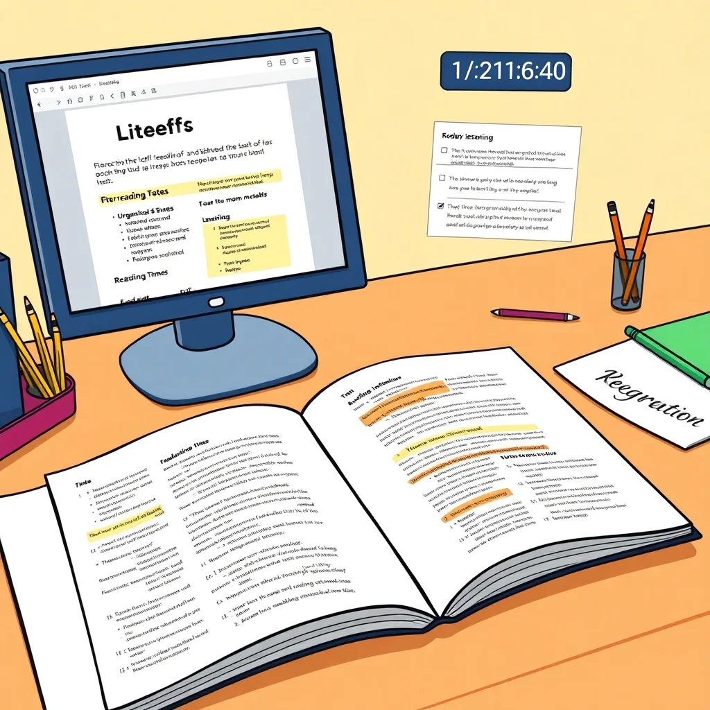 TOEFL study materials and practice interface showing reading and listening preparation tools