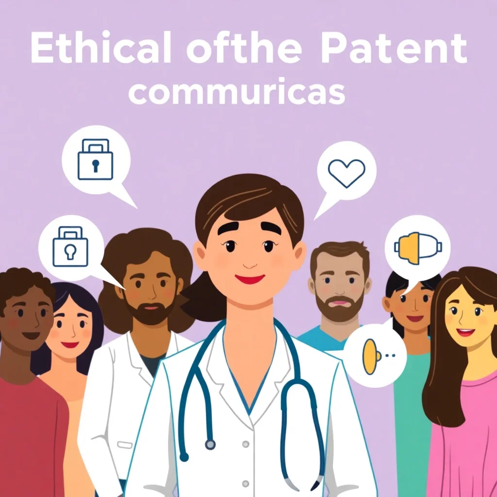 Représentation visuelle des principes éthiques de communication patient incluant l'empathie, la confidentialité et le respect