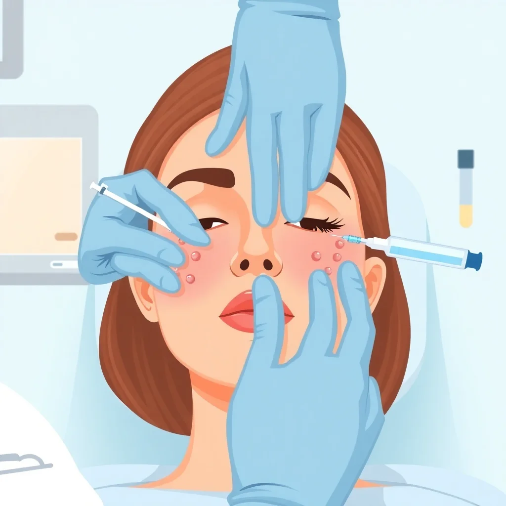 Healthcare professional demonstrating mesotherapy injection protocol in clinical environment